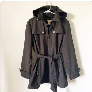 Micheal lots black zip up trench coat